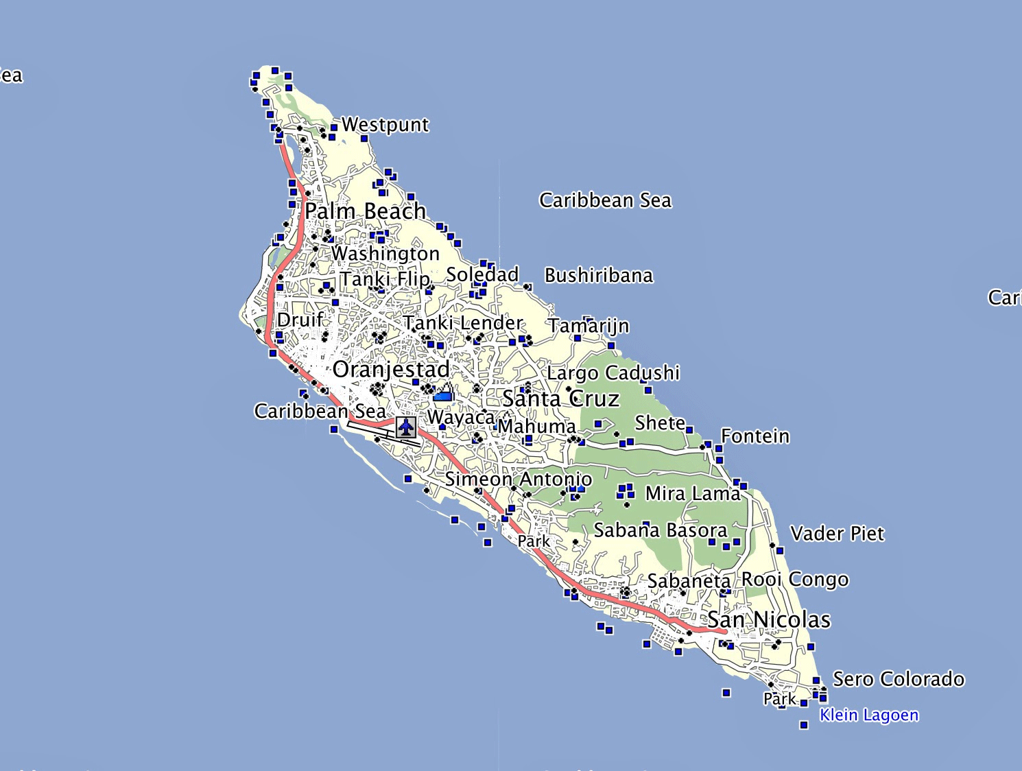 aruba cruise port map
